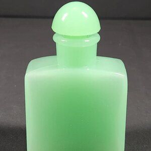 Kathleen Quinlan Uranium Jadeite Jadite Glass Facial Oil Bottle 1930’s Jade ite